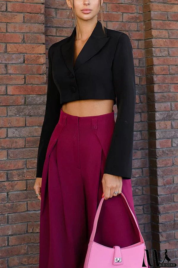 MidiSono - Palazzo Style High Waist Wide Leg Pants