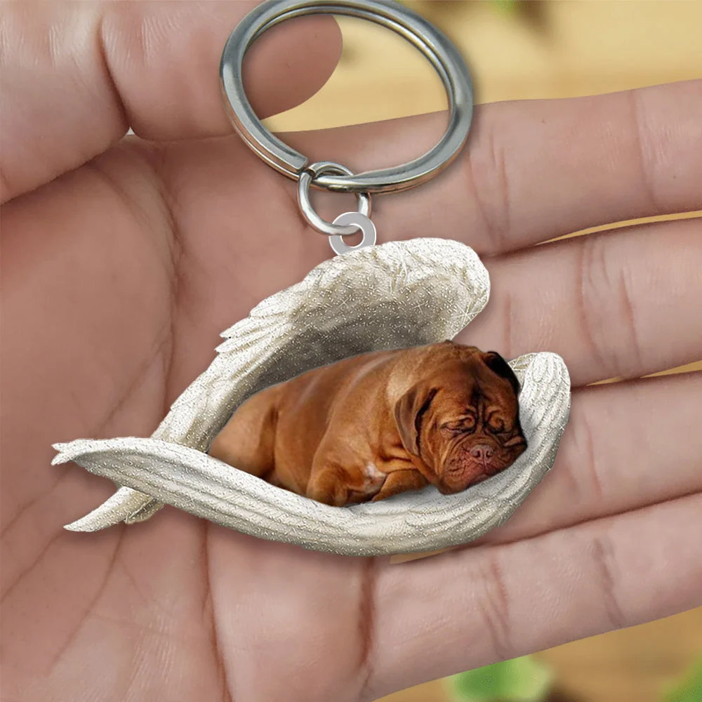 Dogue de Bordeaux Sleeping Angel Acrylic Keychain