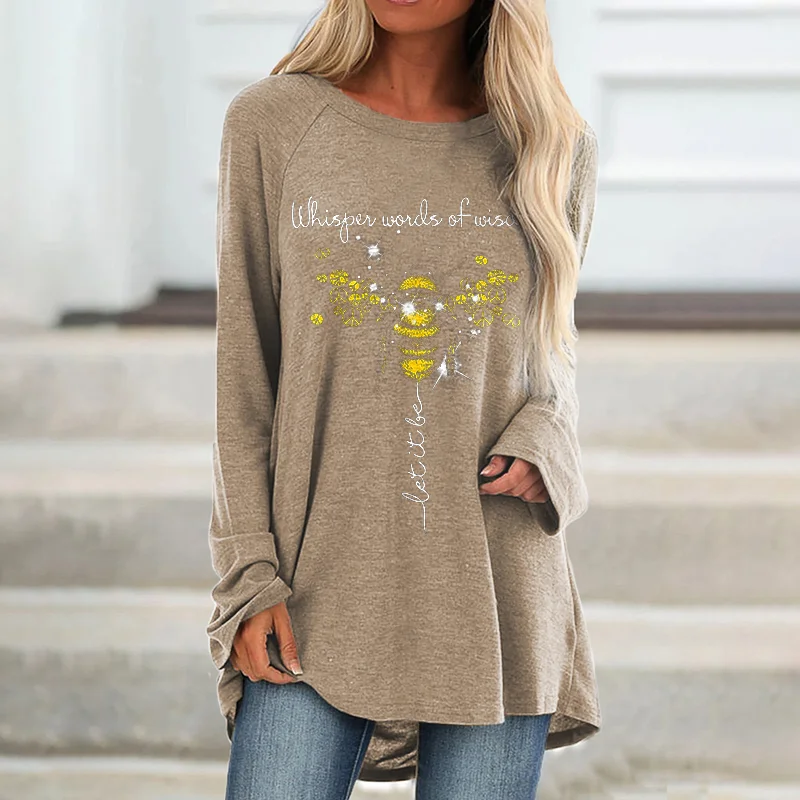 Whisper Words Of Wisdom Printed Bee Women's T-shirt