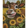 >SALE<Full Embroidery Eco-cotton Thread 11CT Printed Cow Cross Stitch Kit 40x50cm