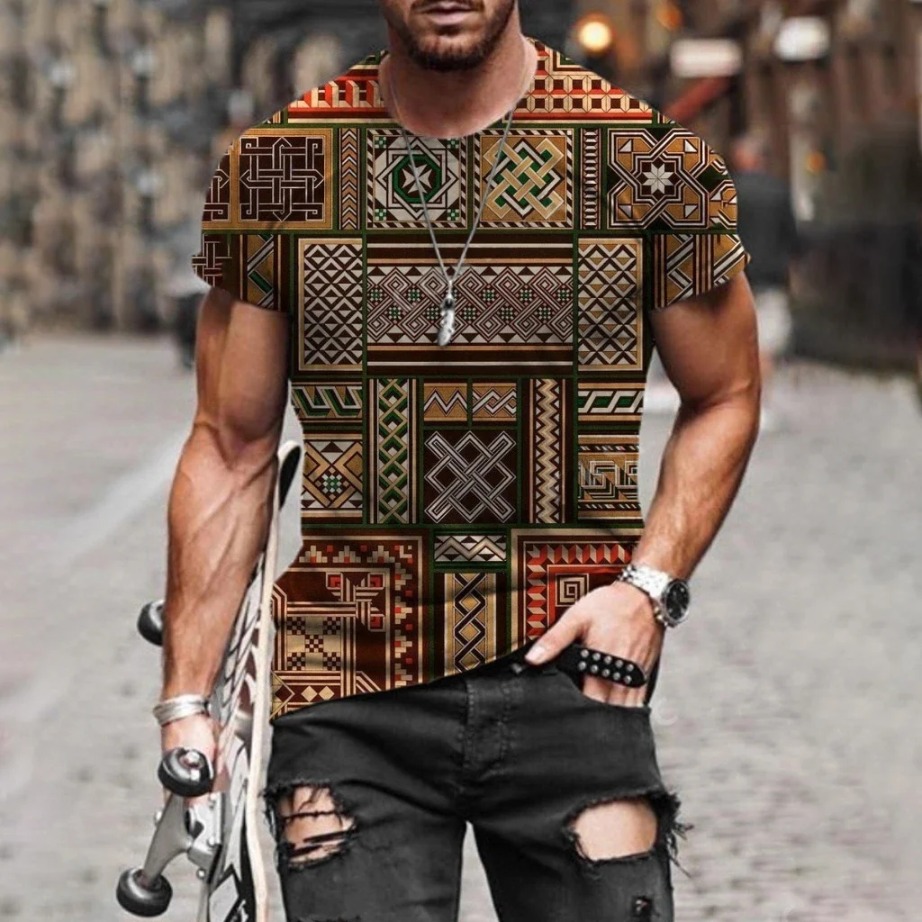 Mens retro personality printed T-shirt / [viawink] /
