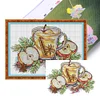 Apple Afternoon Tea-14CT Stamped Cross Stitch 26*19cm/10.24*7.48in