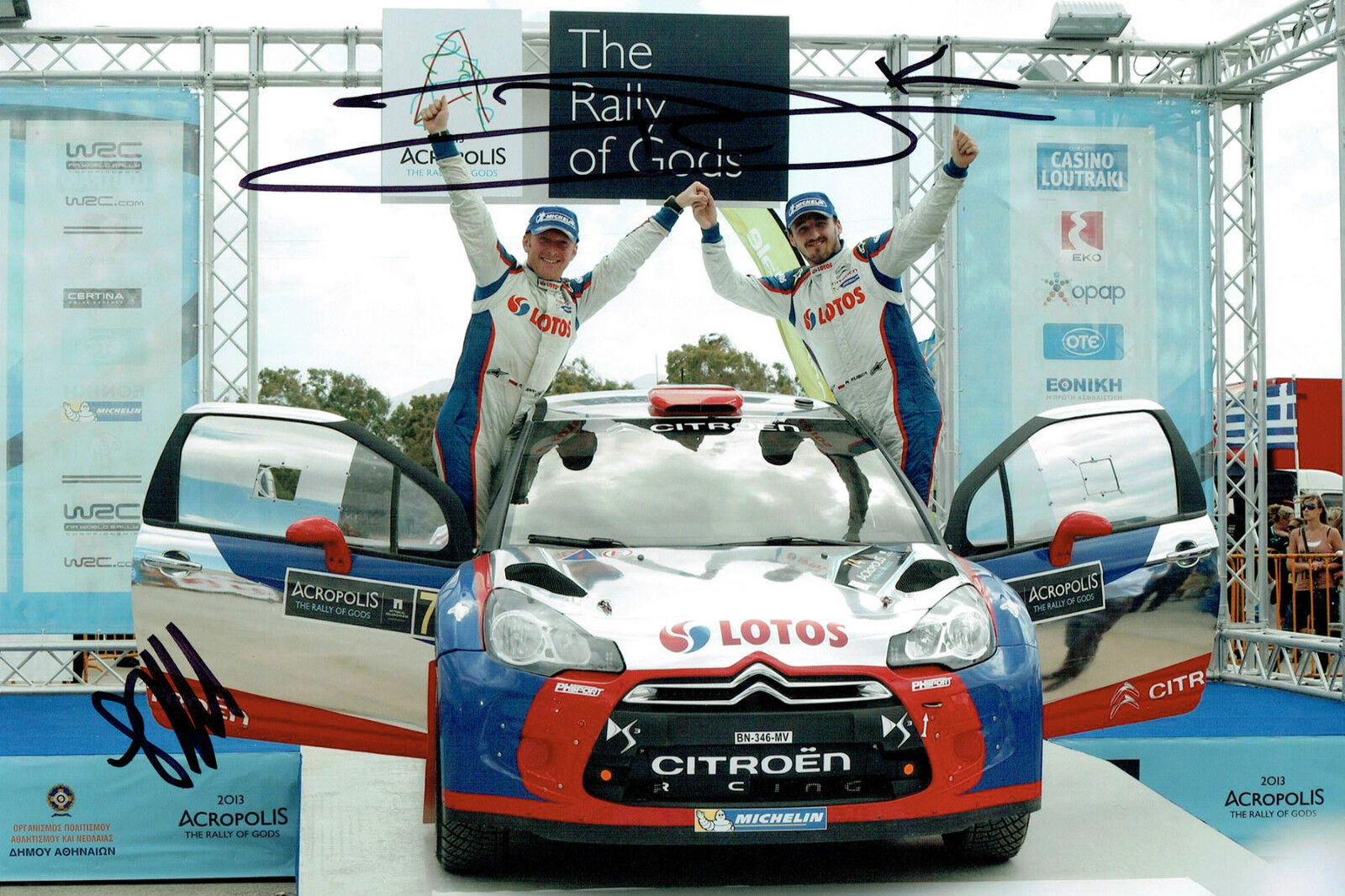 Robert KUBICA & Maciek BARAN SIGNED AUTOGRAPH 12x8 CITROEN Photo Poster painting AFTAL COA