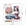 >SALE<5D DIY Partial Special Shaped Drill Diamond Painting Kit Retro Girl 30x30cm
