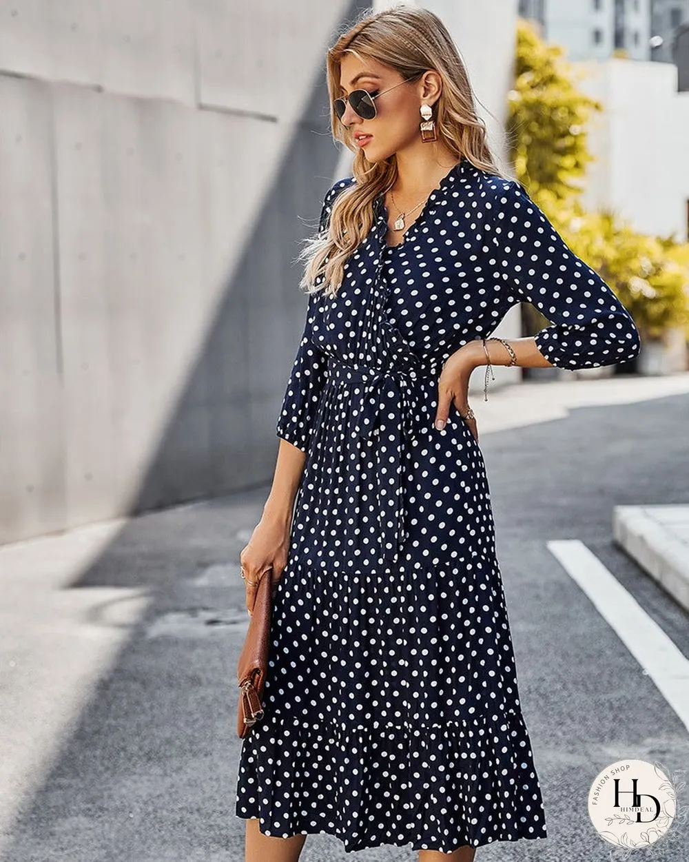 Women's Spring and Summer Classic Polka Dot Print Dress Women