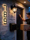 17cm Solar Lighted House Numbers IP44 Waterproof Light Up LED Address Signs
