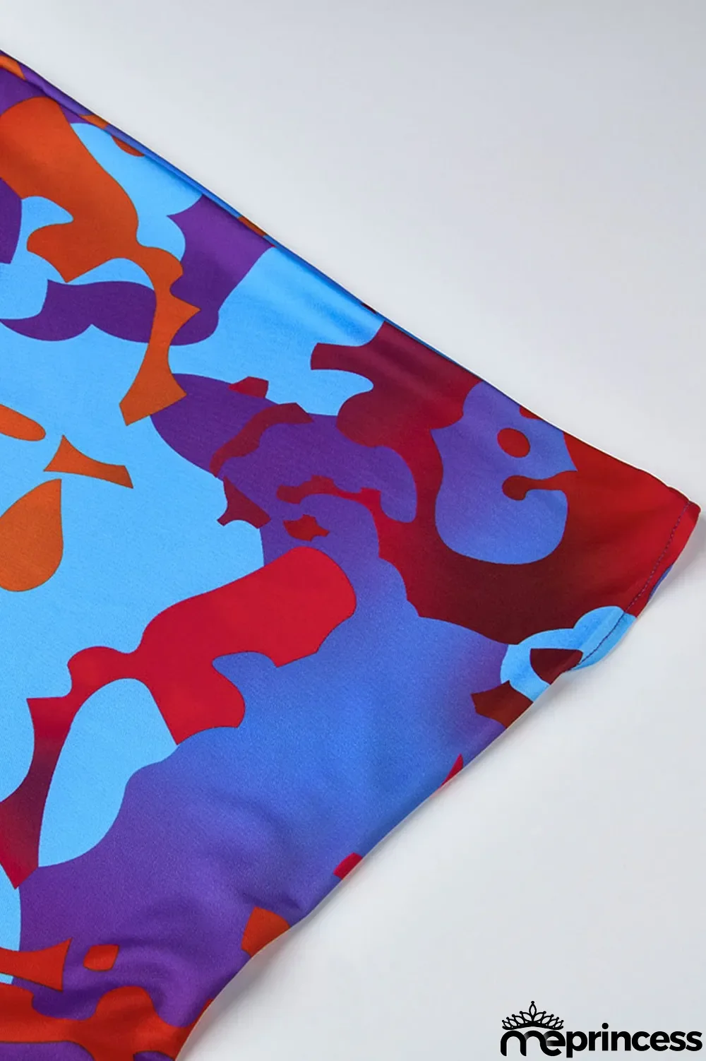 Green Casual One Shoulder Long Sleeves Step Skirt Ankle-Length camouflage Dresses