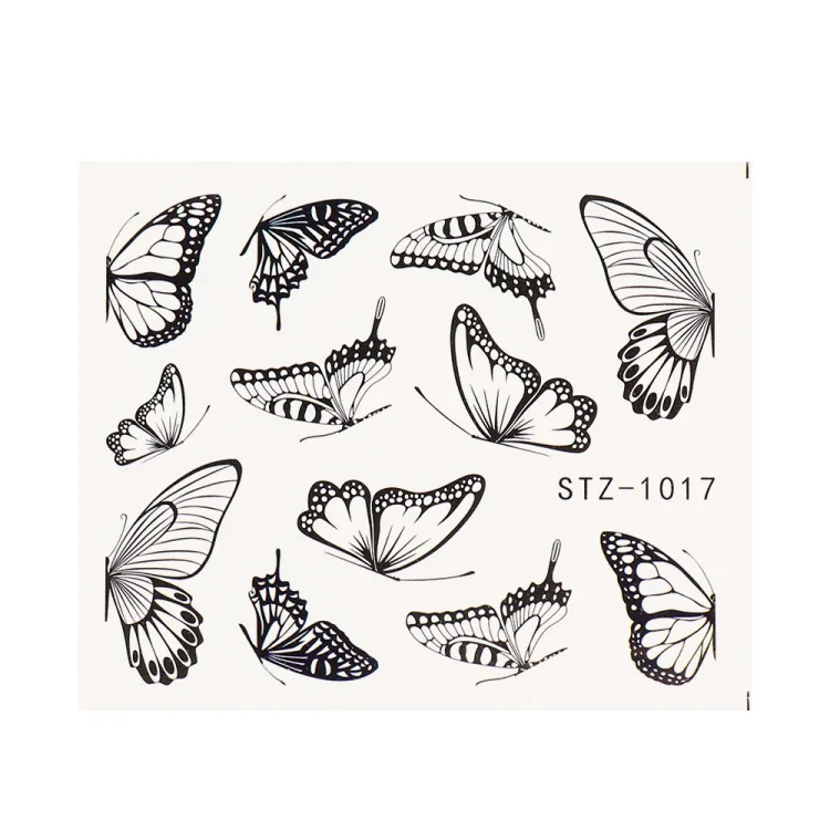 Applyw Sheet Butterfly Nail Stickers Water Decals Floral Slider Full Wraps Nail Art Decorations Transfer Sticker Tips LASTZ982-1017-1