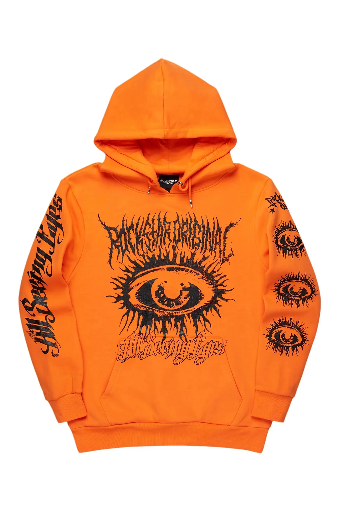 All Seeing Eyes Orange Graphic Hoodie