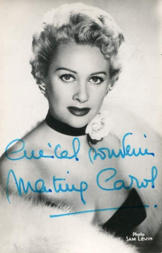 Martine Carol (+) ACTRESS autograph, signed vintage Photo Poster painting