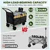 2-in-1 Wagons Carts Foldable 440lbs Capacity Folding Chair Cart with All-Terrain Wheels Beach Wagon for  Sports Garden Camping