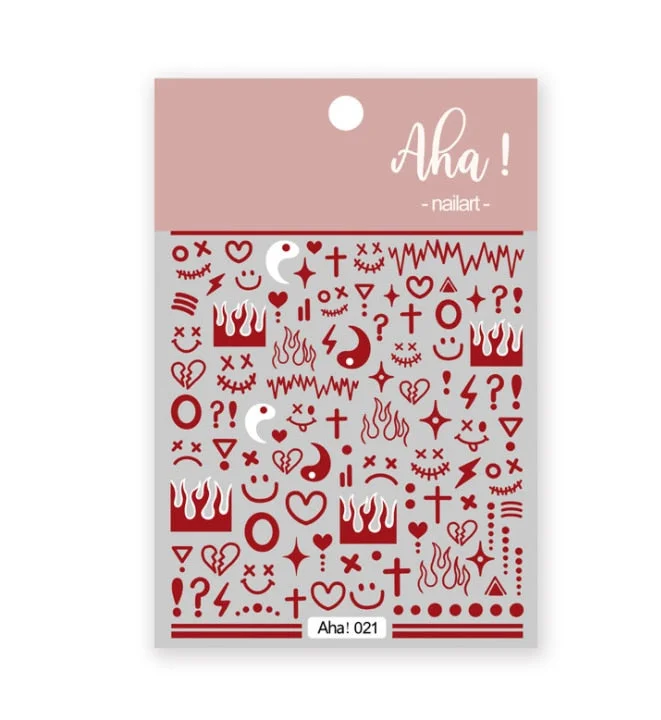 Nail Glue Stickers Ins Stars Moon Cartoon Rabbit Panda Flower Nail Decoration Decals Nail Sticker Animal Nail Art Decorations-Nail Inspo