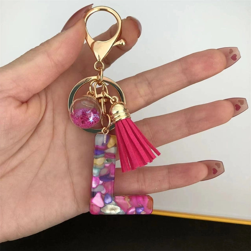 Minimalist Commute Letter Resin Unisex Bag Pendant Keychain