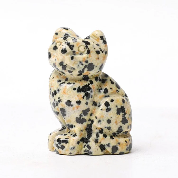 1.5" Dalmatian Cat Figurine Crystal Carvings Animal Bulk