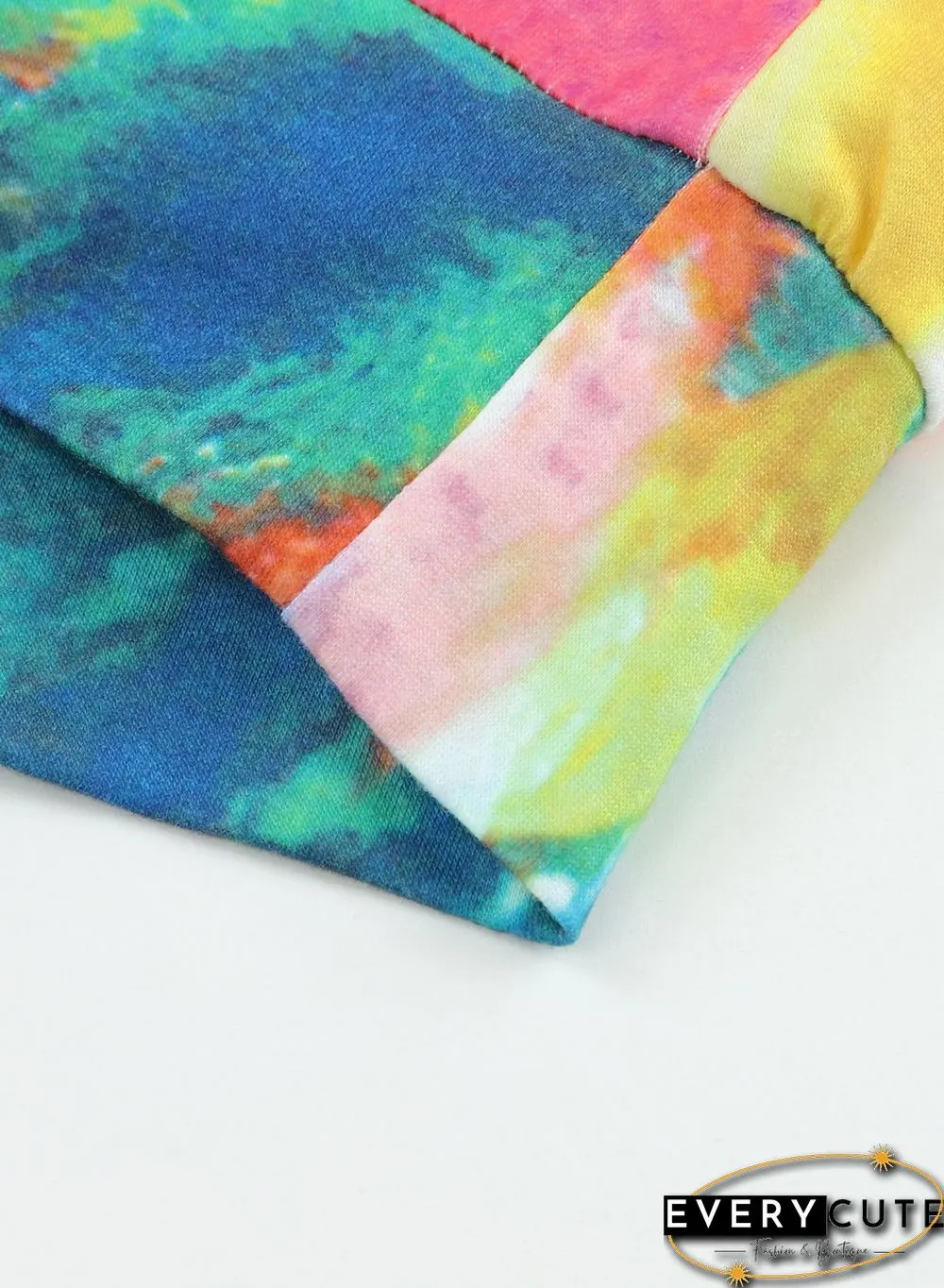 Multicolor Tie Dye Pocketed T Shirt Mini Dress