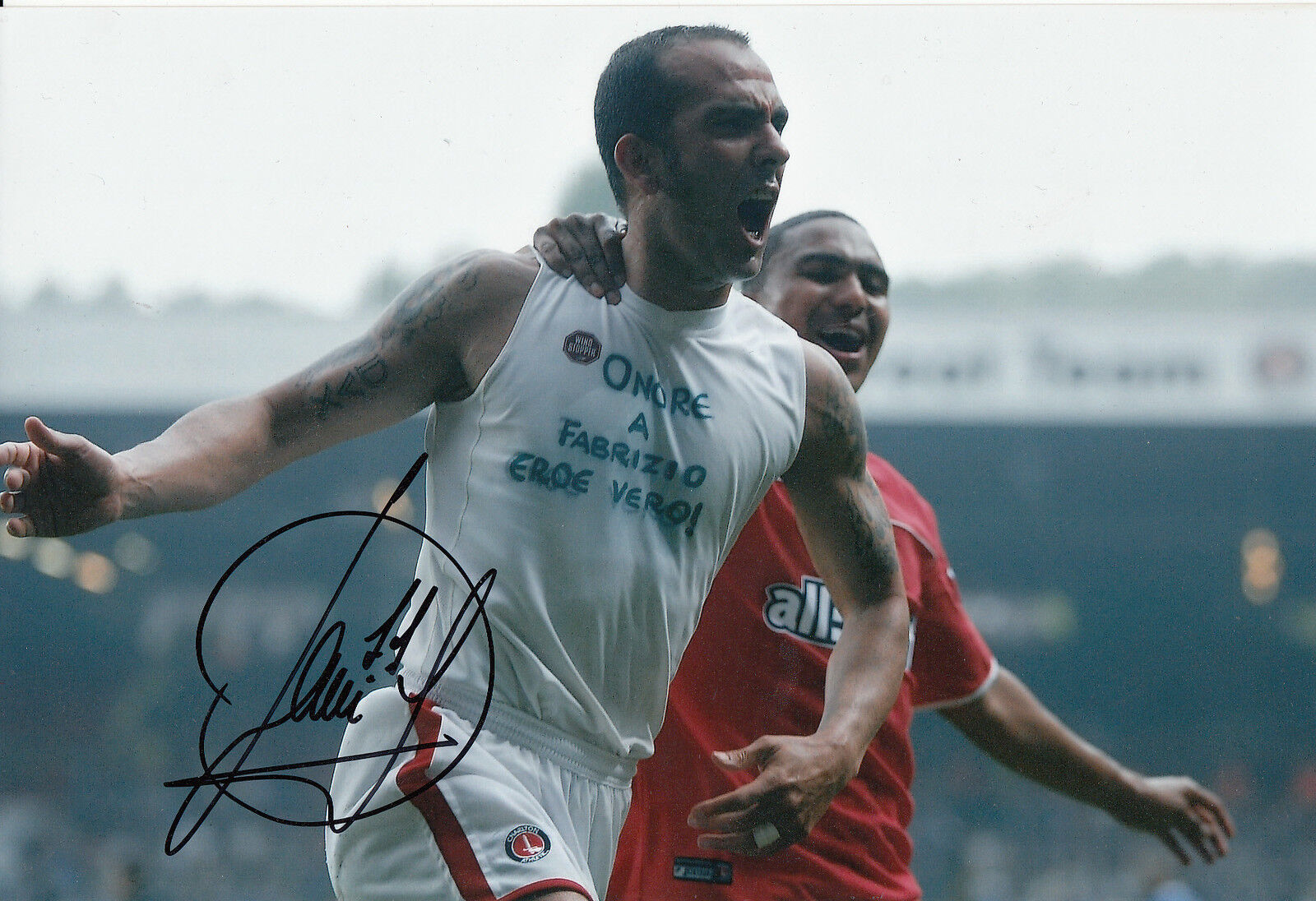 Charlton Athletic Paolo Di Canio Hand Signed 12x8 Photo Poster painting.