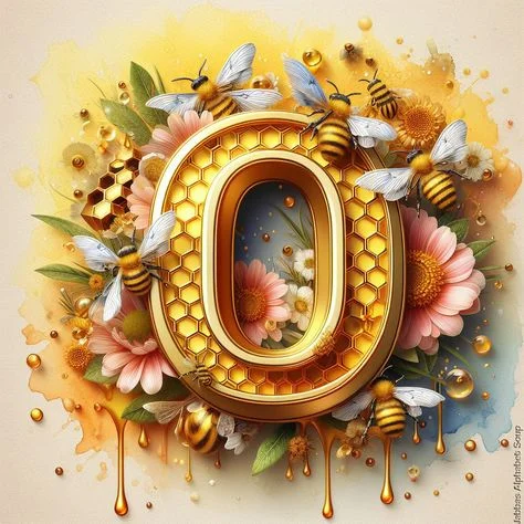 Diamond Painting - Full Round Drill - Bee Alphabet(Canvas|30*30cm)