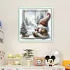 Gnome By The Window In Winter - 14CT Stamped Cross Stitch - 40*40cm