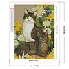 Katzen DIY, teilweise Bauch, Vollrundbohrer, Diamantkunst, Malsets, Diamanten, Gem, Gem-Kunst f&uuml;r Erwachsene, Anf&auml;nger, Wohnkultur 45x60cm.
