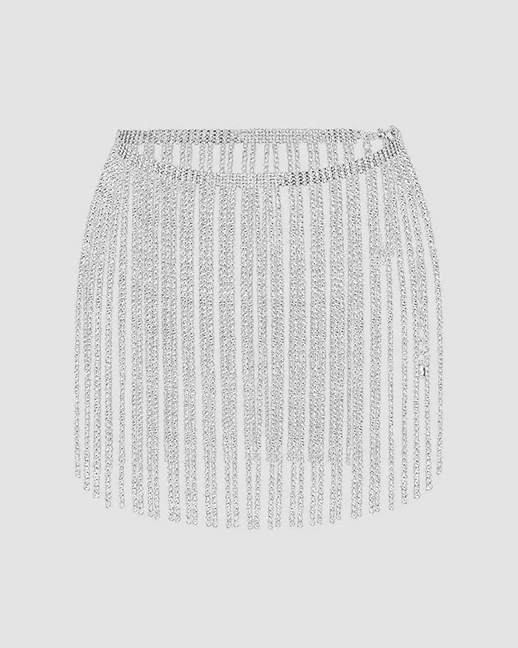 Silver Linings Fringe Skirt