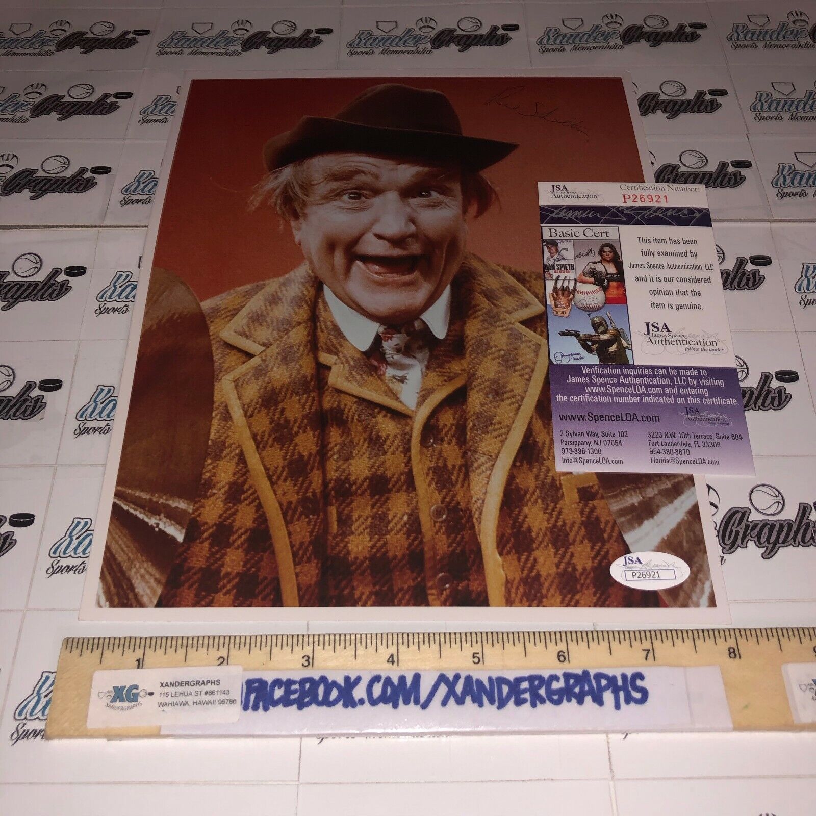 RED SKELTON SIGNED AUTOGRAPHED 8X10 Photo Poster painting Photo Poster paintingGRAPH JAMES SPENCE COA JSA