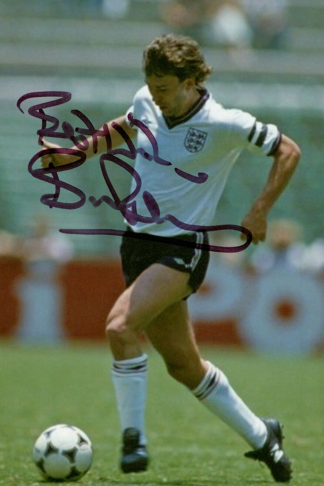 Bryan Robson Signed 6x4 Photo Poster painting England Manchester United Genuine Autograph + COA