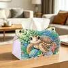 Diamond Art Painting Decorative Paper Napkin Dispenser Wear Resist Handmade Household Container Multifunction Rhinestone PU Tissue Holder Kit for Adults Home Office Gift (Cute Underwater Turtle)