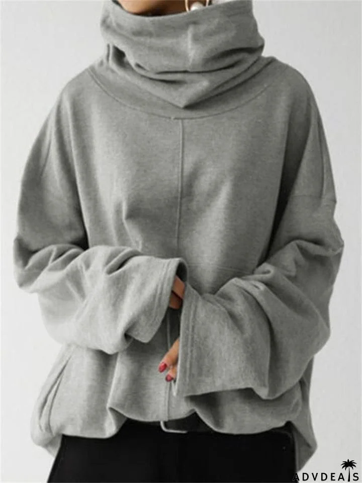 Trendy Turtle Neck Long Sleeve Pullover Tops