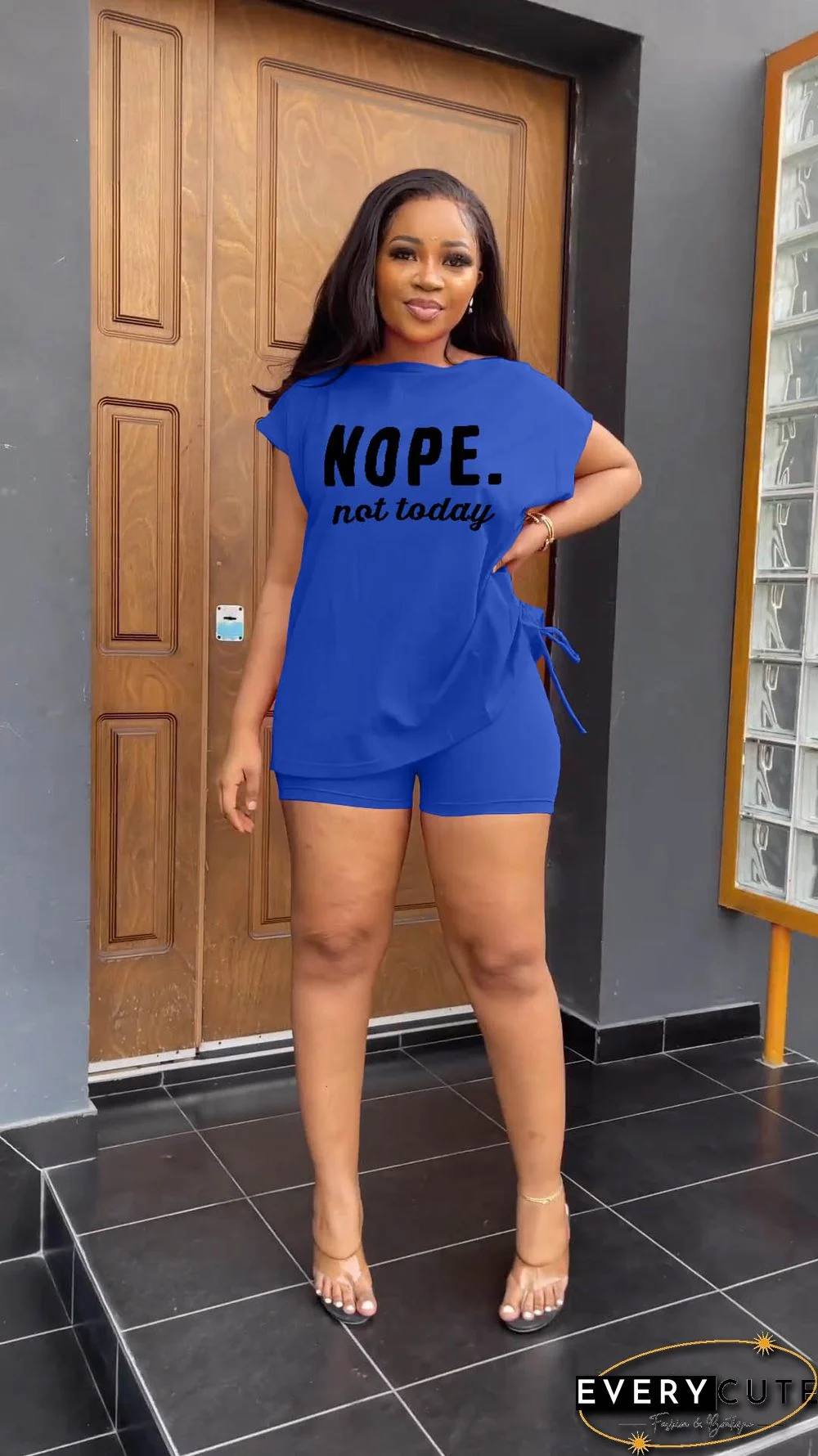 Letter Print Short Sleeve T-shirts Shorts Tracksuit
