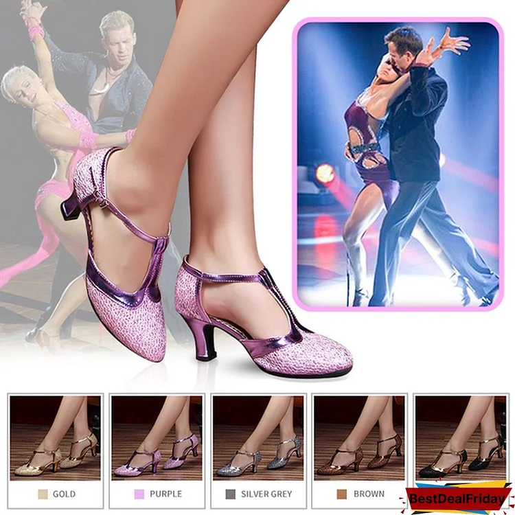 Fashion Women Ballroom Tango Salsa Latin Dance Shoes Party Heels 5.5cm Heels