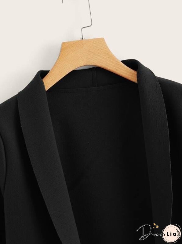 Solid Shawl Collar Dual Pocket Coat for Women