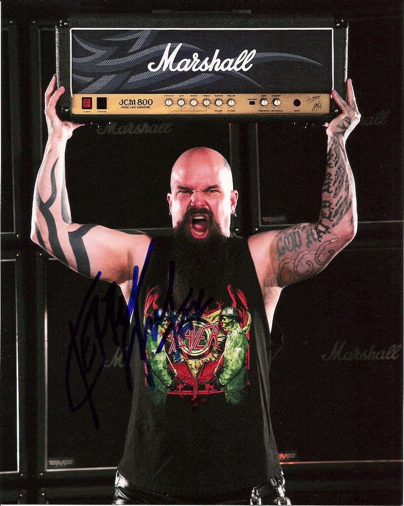 KERRY KING SIGNED GUITAR SLAYER 8X10 Photo Poster painting E COA PROOF