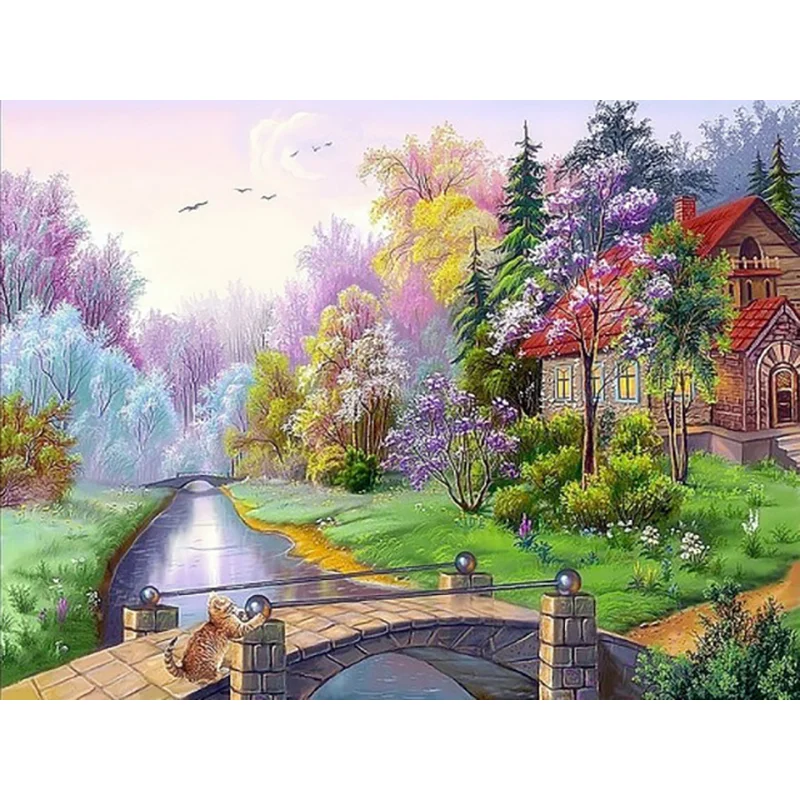 Diamond Painting - Full Round/Square Drill - Countryside View(30*40 - 50*60cm)