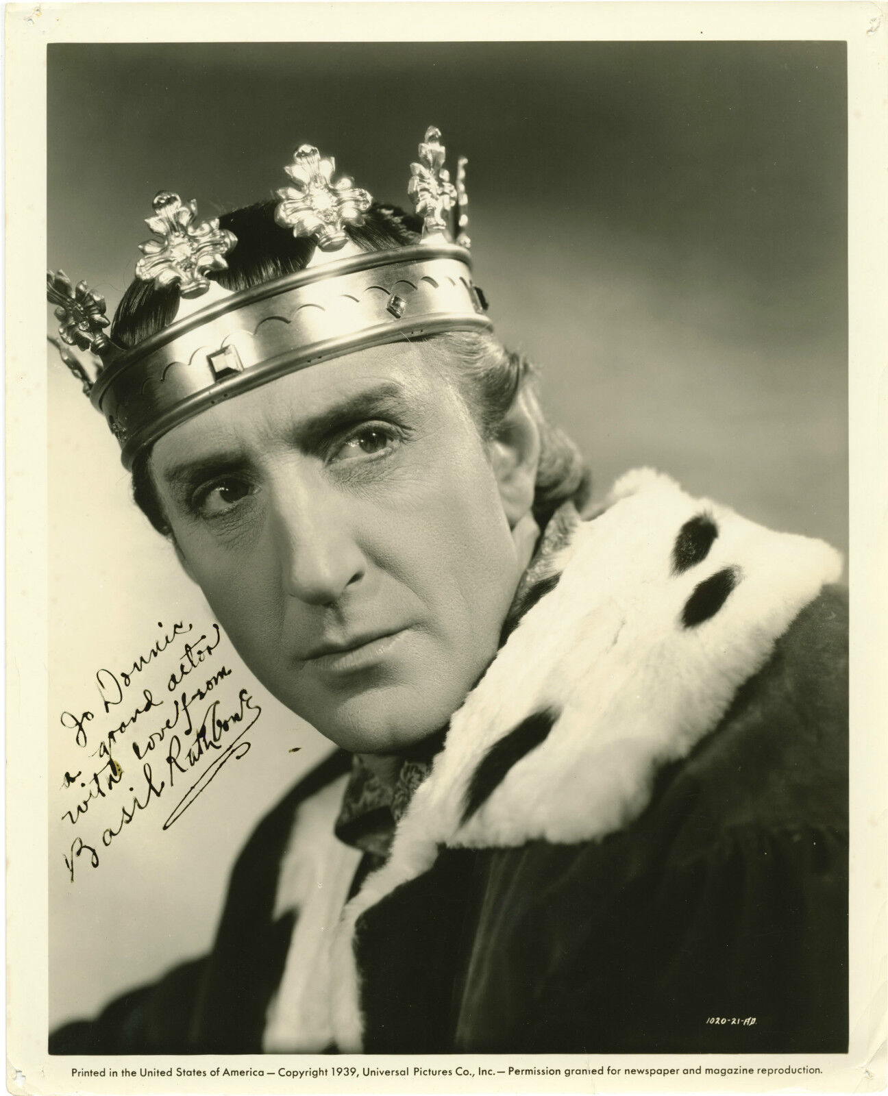 BASIL RATHBONE Signed Photo Poster paintinggraph - Film Actor 'Richard III' - Preprint