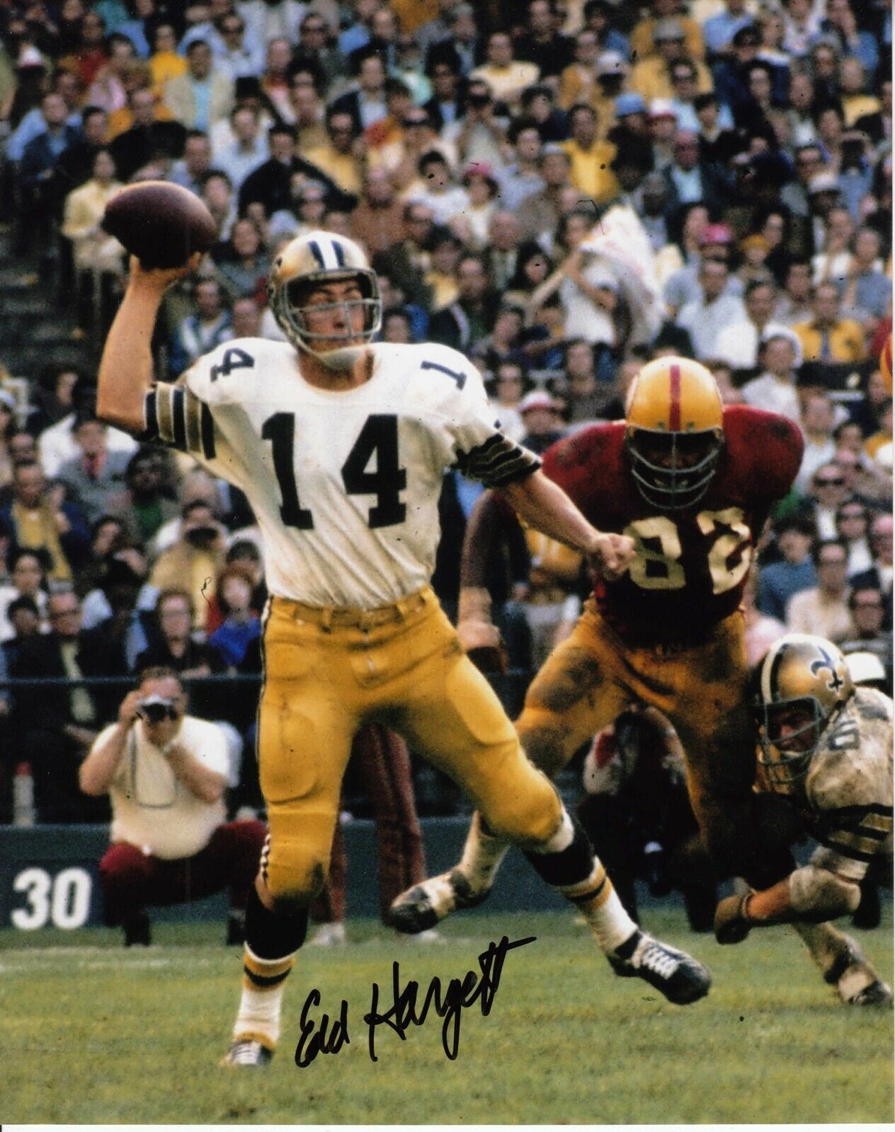 Edd Hargett #3 8x10 Signed Photo Poster painting W/COA New Orleans Saints 032419