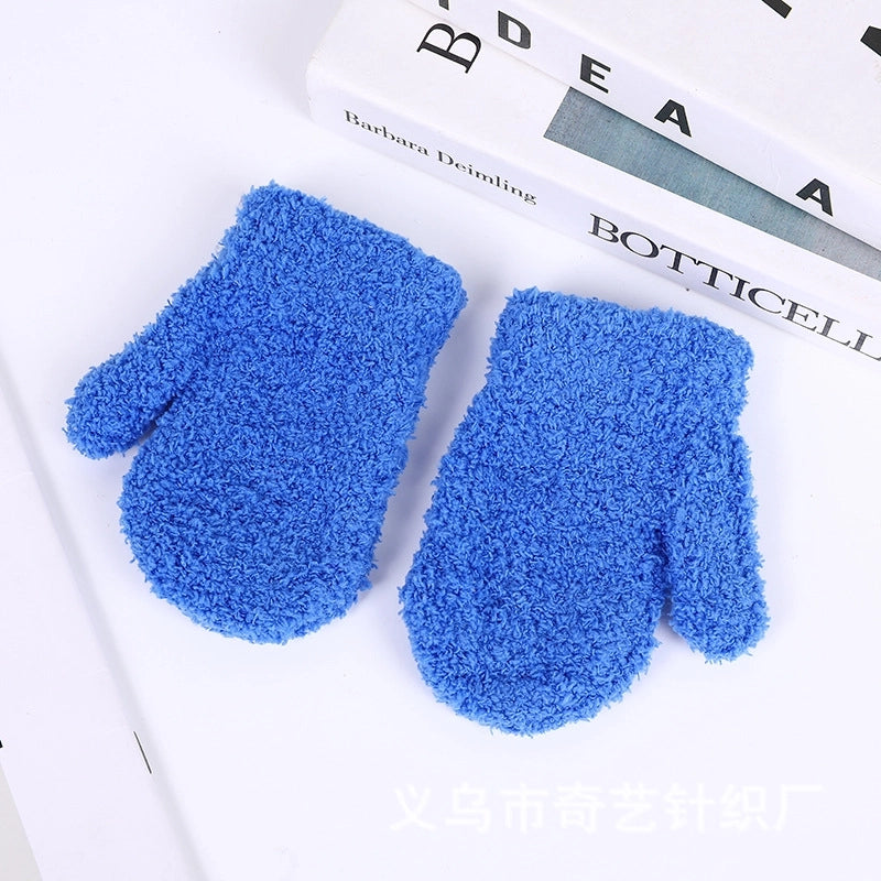 Children’s Gloves Warm Coral Fleece Cold Bag Gloves Men’s And Women’s Gloves Multi-color Optional