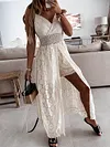 Empire Crochet Sleeveless Jumpsuits