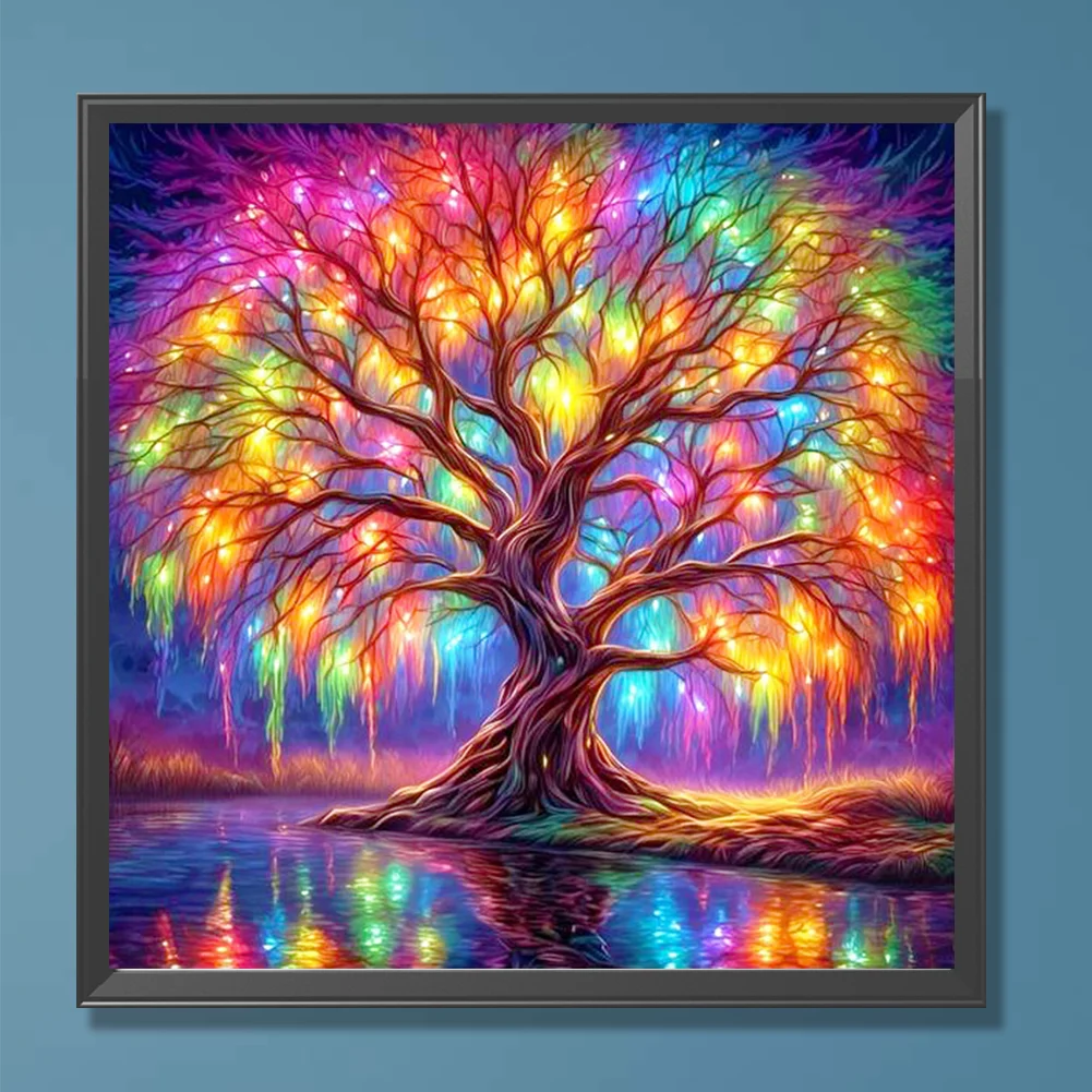 Diamond Painting - Full Round Drill - Colorful Tree(Canvas|30*30cm)