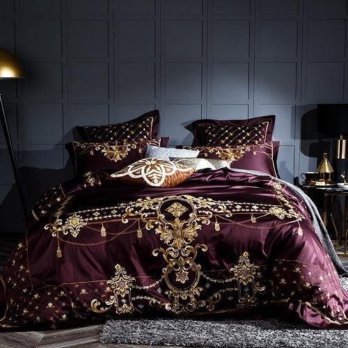 Royal Purple 1000TC Egyptian Cotton Duvet Cover Set (4/6 Pieces)