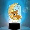 DIY Diamond Painting LED Light Moon Bear Embroidery Night Lamp Ornament Kit