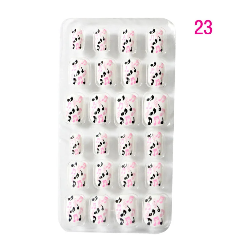 24PCS/box Children/adult Cartoon Candy Fake Nails Full Coverage Self-adhesive Nail Polish Cute Girl Manicure Decoration CL02