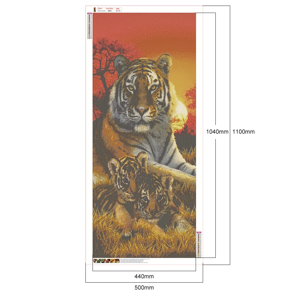 Diamond Painting - Full Round Drill - Tiger(50*110cm)