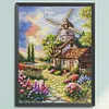 Windmill And Hut-14CT Stamped Cross Stitch Egyptian Cotton 30*40cm/11.81*15.75in tapestrymarket