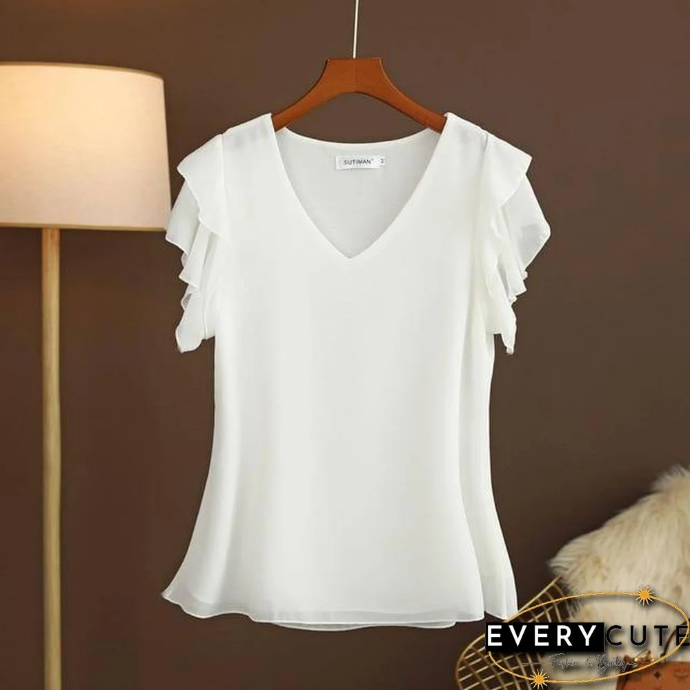 Fashion Blouses Women Tops and Blouse White/Pink Summer Short sleeve Loose Blouse Women Blouse Woman Ladies Shirts Plus Size 6XL