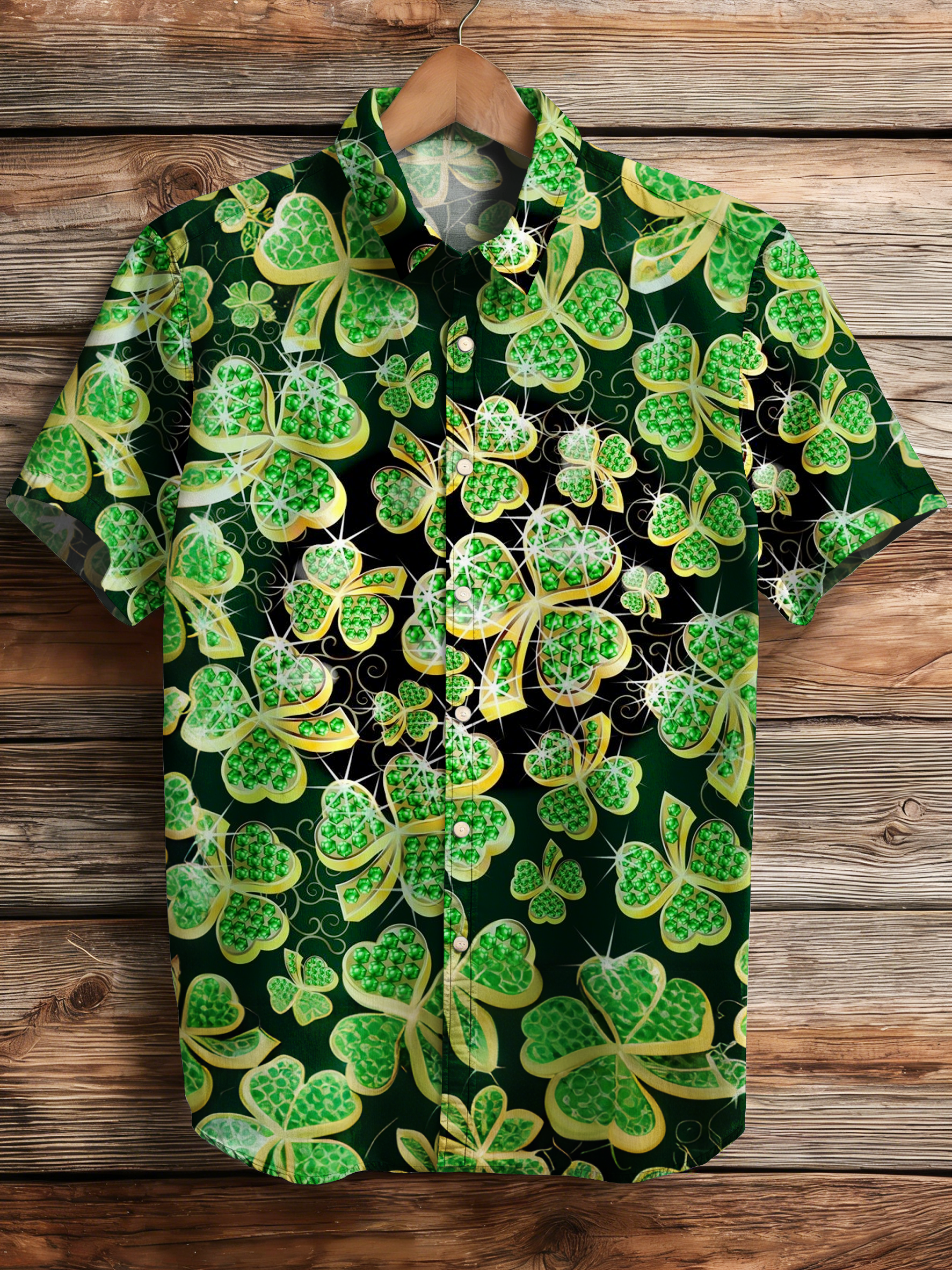 St. Patrick's Clover Casual Shirt PLUSCLOTHESMAN