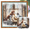Dog Cat-11CT Stamped Cross Stitch 40*40cm/15.75*15.75in tapestrymarket