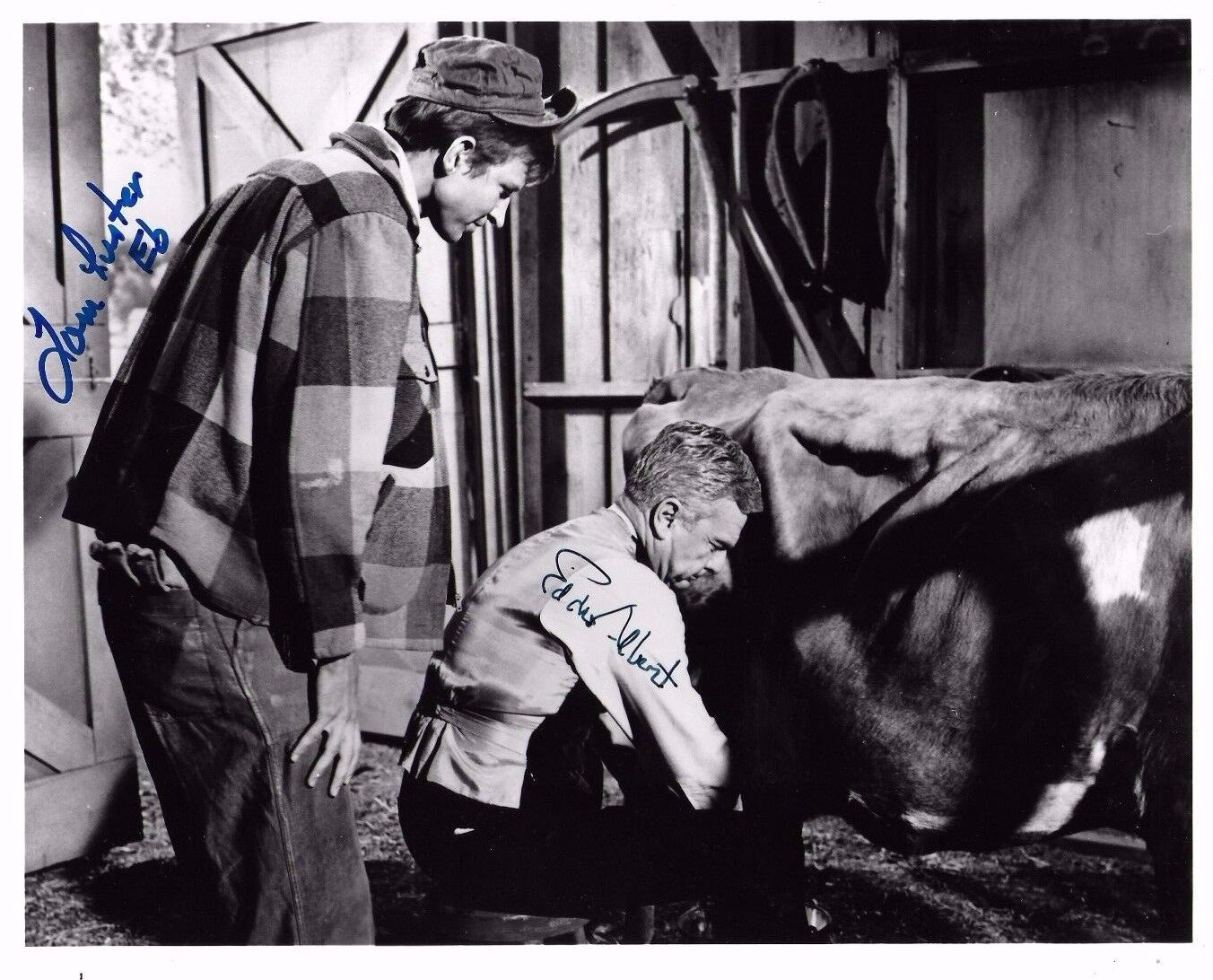 Green Acres TV Series 8x10 Photo Poster painting - Signed by Eddie Albert & Tom Lester RARE H472