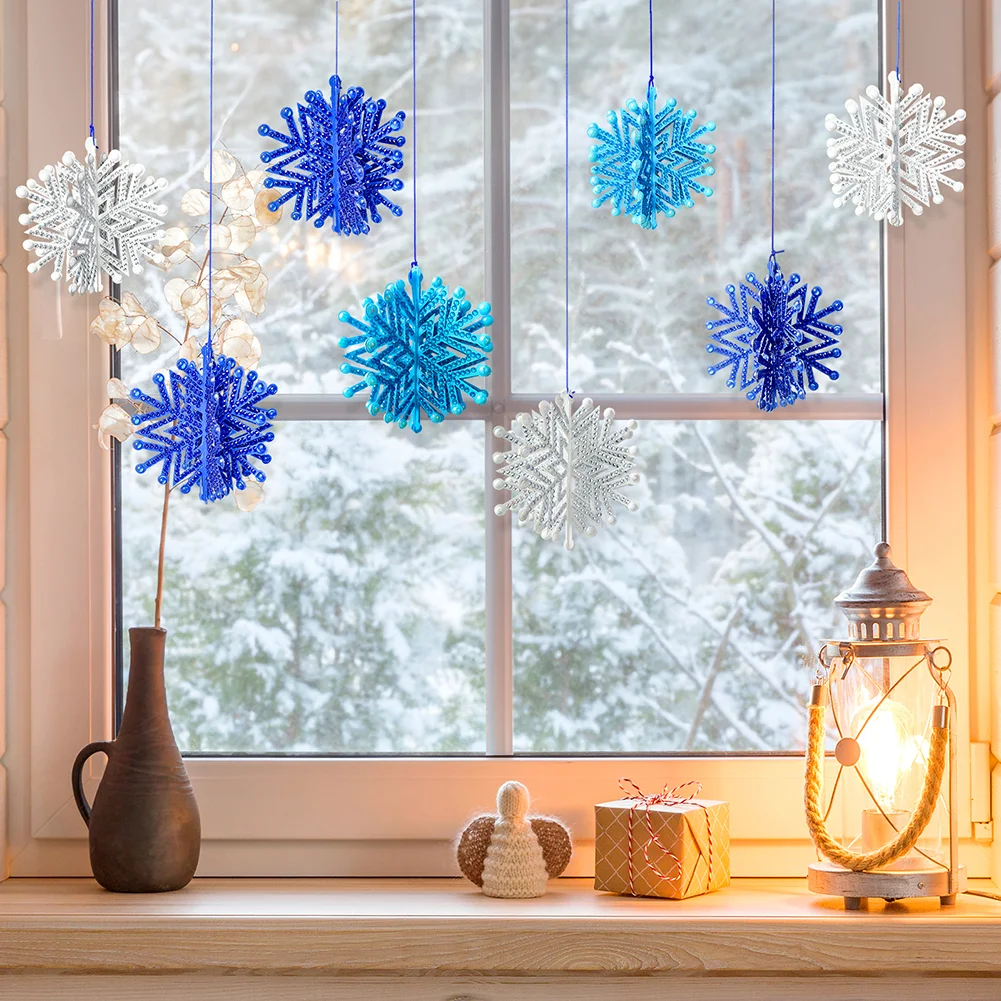 5D DIY PET Special Shaped Snowflake Diamond Art Hanging Decorations for Beginner