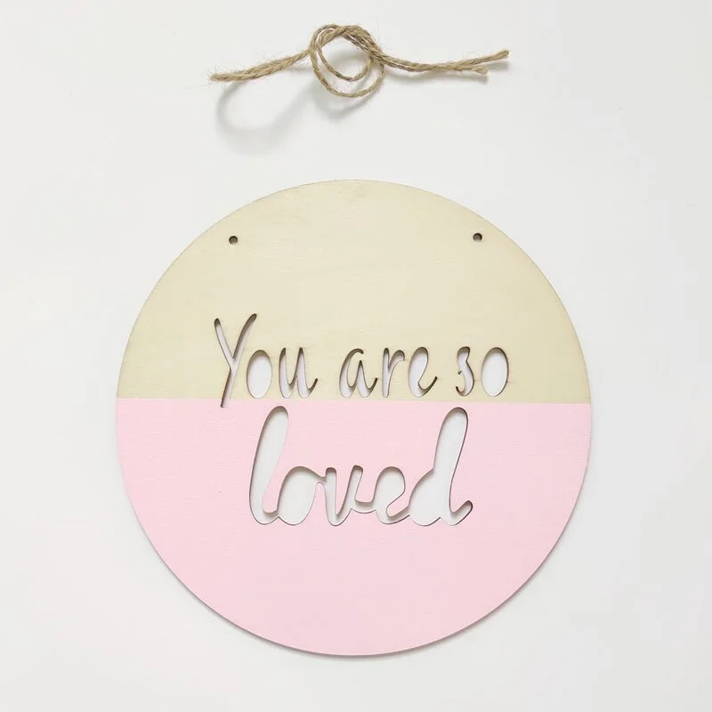 INS Nordic Wooden Positive Slogan Banner Garland You are so loved Wood Chip Kids Room Decoration Nursery Wall Hanging Ornaments
