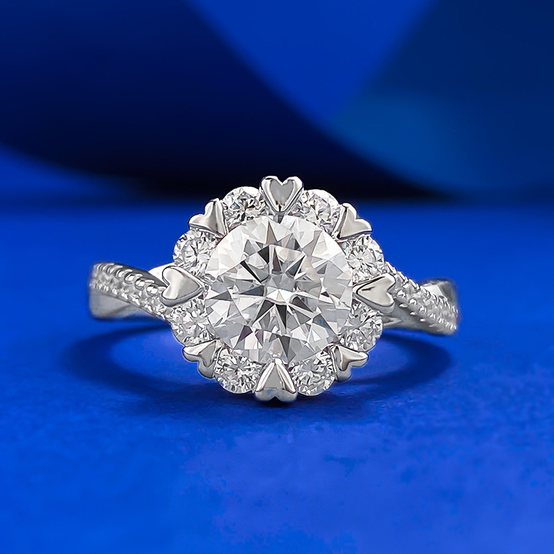 MIKAMU 1.2CT Moissanite Ring for Women - S925 Silver Classic Eight-Prong Ring